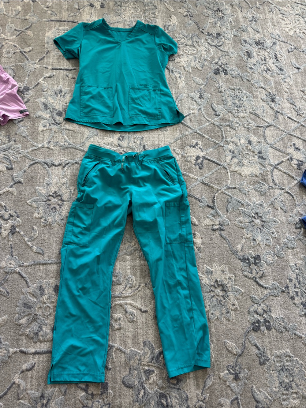 Med Couture Teal Women's Scrub Top and Pants